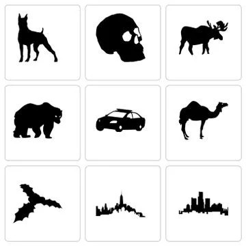 Set Of 9 simple editable icons such as michigan state, , mistletoe Illustrazione stock gratuita