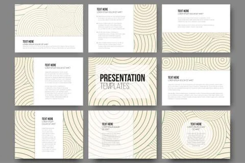 Set of 9 templates for presentation slides. Modern stylish geometric backgrounds Illustrazione stock