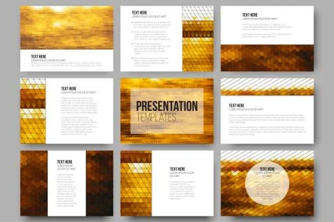 Set of 9 templates for presentation slides. Abstract multicolored backgrounds イラスト素材