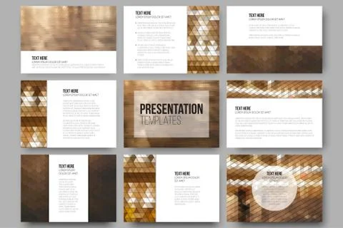 Set of 9 templates for presentation slides. City landscape. Abstract Ilustración de archivo