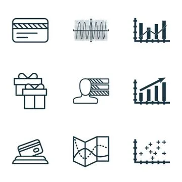 Set Of 9 Universal Editable Icons For Project Management, Airport And Travel  Stock Illustration