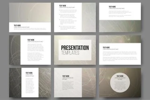 Set of 9 vector templates for presentation slides. Conceptual abstract Stock Illustration
