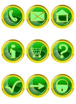 Set of 9 website icons Stock Illustration