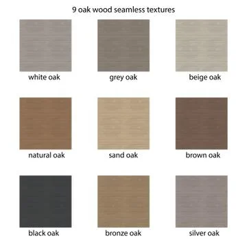 Set of 9 wood textures. Vector seamless patterns Illustrazione stock