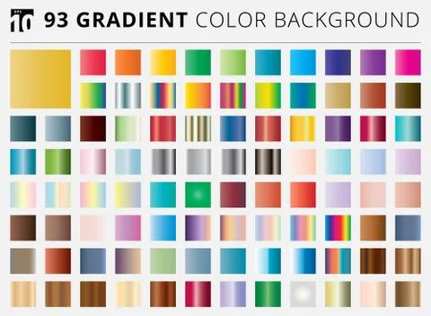 Set of 93 square gradient color backgrounds Stock Illustration