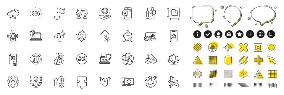 Set of Ab testing, Iceberg and Transmitter line icons for web app. Pictogram 스톡 일러스트