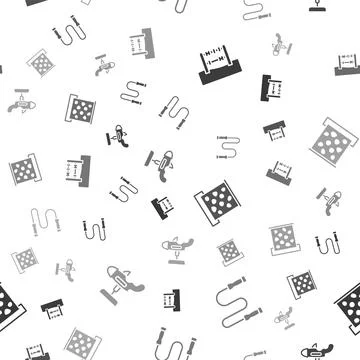 Set Abacus, Jump rope, Climbing wall and Swing plane on seamless pattern. Vector Stock Illustration