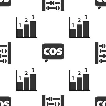 Set Abacus, Mathematics function cosine and Graph, schedule, chart, diagram on Stock Illustration