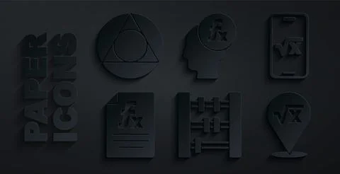 Set Abacus, Square root of x glyph, Function mathematical symbol, and Triangle Stockillustratie