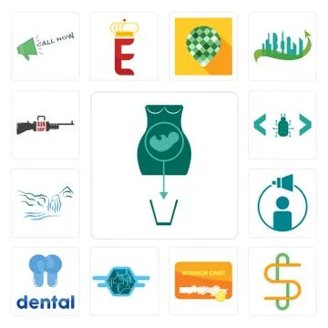 Set of abortion, double s, scratch card, semi truck, dental, campaign managem Free Stock Illustration