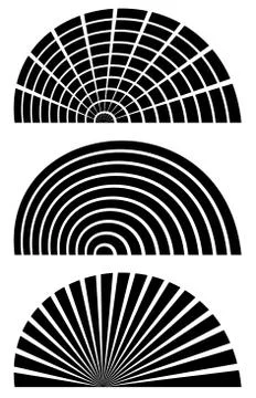 Set of abstract 3 abstract generic design elements. Grid of rectangles, horiz Stock Illustration