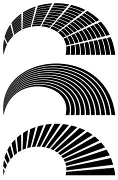 Set of abstract 3 abstract generic design elements. Grid of rectangles, horiz Stock Illustration