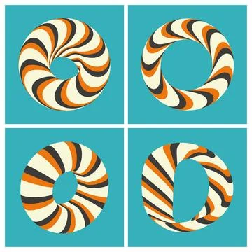 Set of abstract 3d vector icons such emblems. 3d bracelets or rings. Set o... Stock Photos