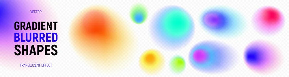 Set of abstract acid gradient shapes Stockillustratie