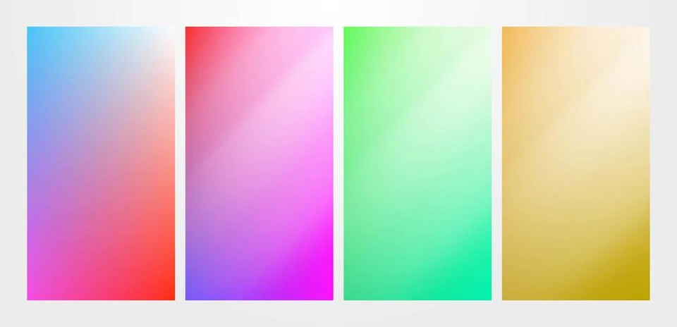 Set of Abstract and Shiny Gradient Background. Colorful Template for Poster.. Stock Illustration