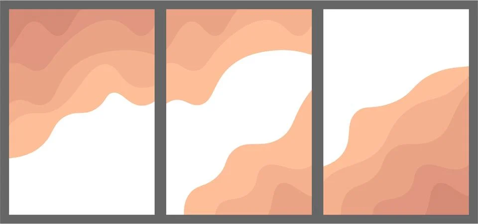 Set abstract background with effect paper cutout in peach fuzz and white Illustrazione stock