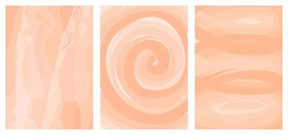 Set abstract background with effect watercolor in peach fuzz color Stock Illustration