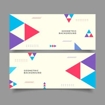 Set of abstract background with geometric shapes Stock Illustration