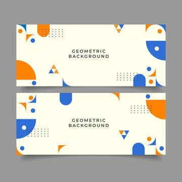 Set of abstract background with geometric shapes Stock Illustration