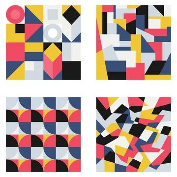 Set of abstract background images isolated on white background. Stockillustratie