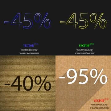 Set of abstract backgrounds and interest discount store. Vector Stock Illustration