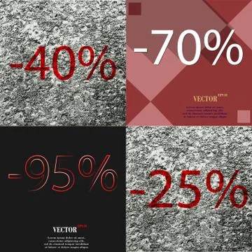 Set of abstract backgrounds and interest discount store. Vector Stock Illustration