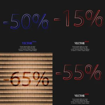 Set of abstract backgrounds and interest discount store. Vector Stock Illustration