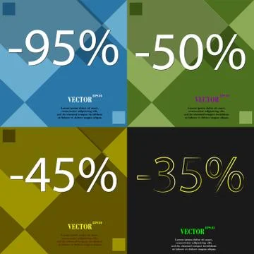Set of abstract backgrounds and interest discount store. Vector Stock Illustration