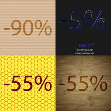 Set of abstract backgrounds and interest discount store. Vector Illustrazione stock