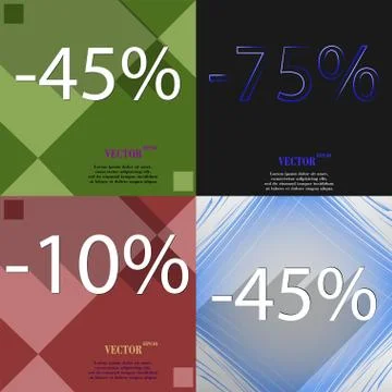 Set of abstract backgrounds and interest discount store. Vector Stock Illustration