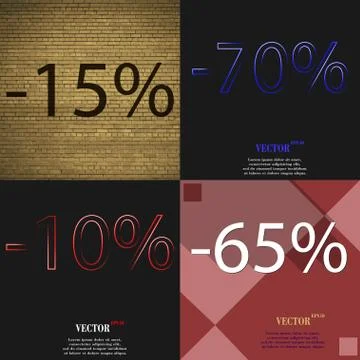 Set of abstract backgrounds and interest discount store. Vector Illustrazione stock
