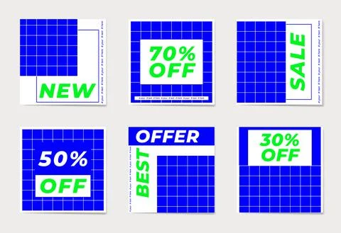 A set of abstract backgrounds with blue geometric elements. Illustrazione stock