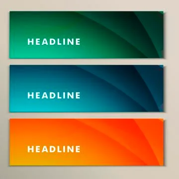 Set abstract backgrounds blue green and yellow Stock Illustration