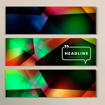 Set abstract backgrounds blue green and yellow Stock Illustration