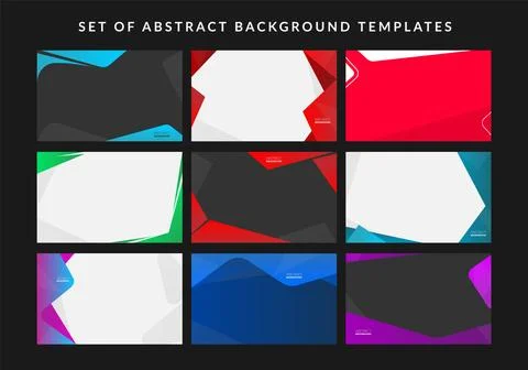 A Set Of Abstract Backgrounds With Dynamic Shapes Composition Stock Illustration