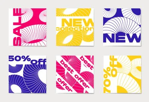 A set of abstract backgrounds with geometric elements. Promotion Brand Fashio Stock Illustration