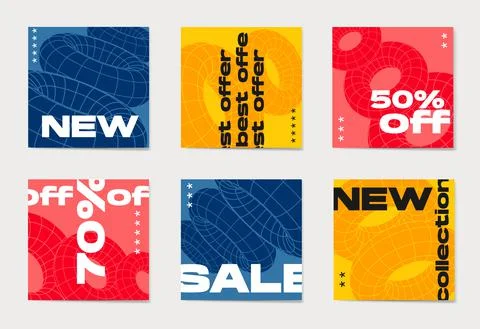 A set of abstract backgrounds with geometric elements. Promotion Brand Fashio Stock Illustration