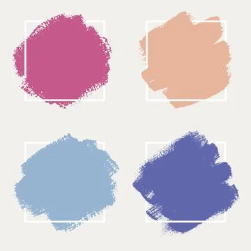 A set of abstract backgrounds. Ink brush strokes with uneven edges. Illustration Stock Illustration