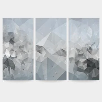 Set of abstract backgrounds, molecule structure, triangle design vector Illustrazione stock