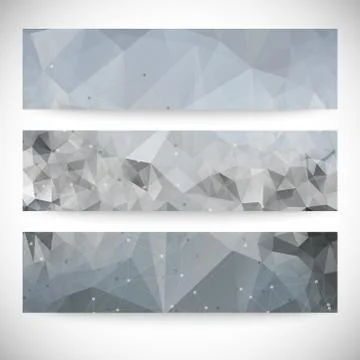Set of abstract backgrounds, molecule structure, triangle design vector Stock Illustration