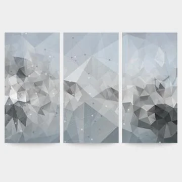 Set of abstract backgrounds, molecule structure, triangle design vector Stock Illustration