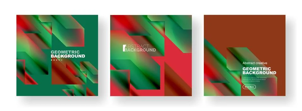 Set of abstract backgrounds. Overlapping geometric elements composition. Vector Stock Illustration