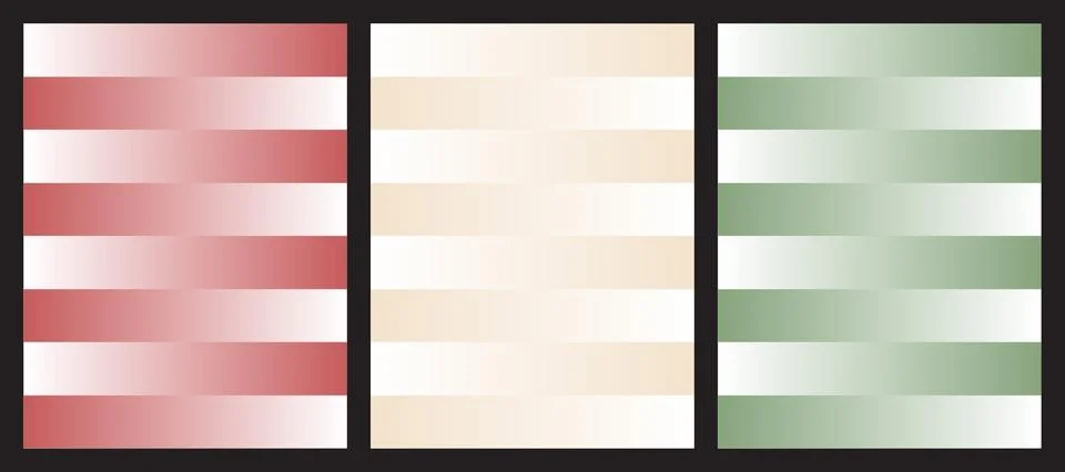 Set of abstract backgrounds with red, beige, and green gradients Illustrazione stock