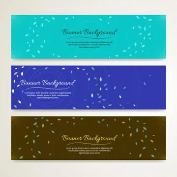 Set of abstract banner background with leaf Stock Illustration
