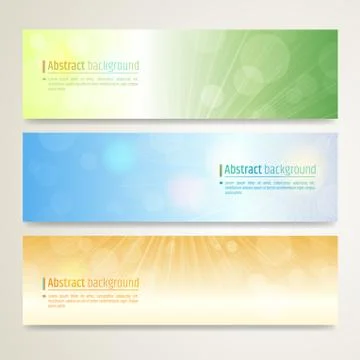 Set of abstract banner design with twinkle background in vector Stock Illustration