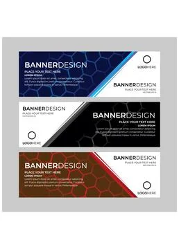 Set of Abstract Banner Design Web Template 库存插图
