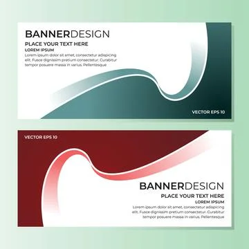 Set of Abstract Banner Design Web Template 库存插图