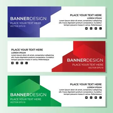 Set of Abstract Banner Design Web Template Illustrazione stock