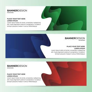 Set of Abstract Banner Design Web Template Illustrazione stock