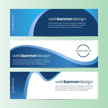 Set of Abstract Banner Design Web Template Illustrazione stock